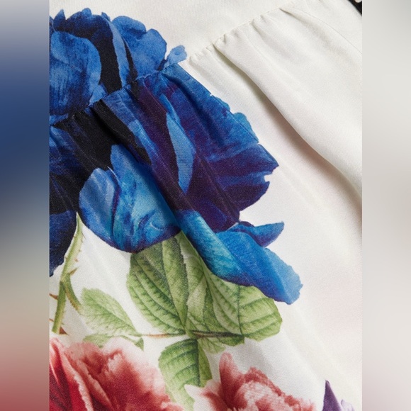 Alice + Olivia Claire Floral Puff-Sleeve Mini Shirtdress - Picture 7 of 8